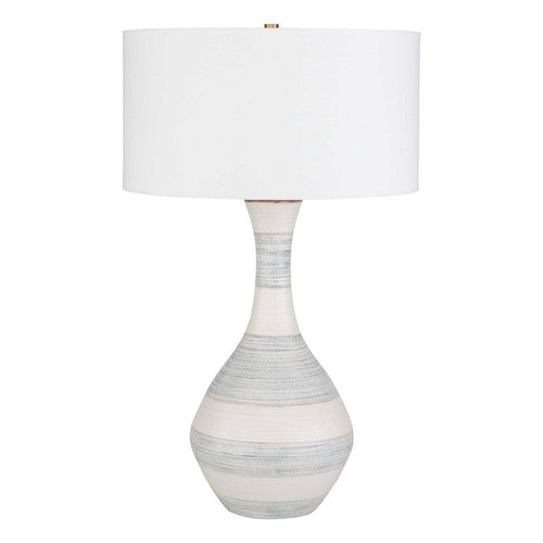Uttermost Potter Striped Ivory Blue Table Lamp