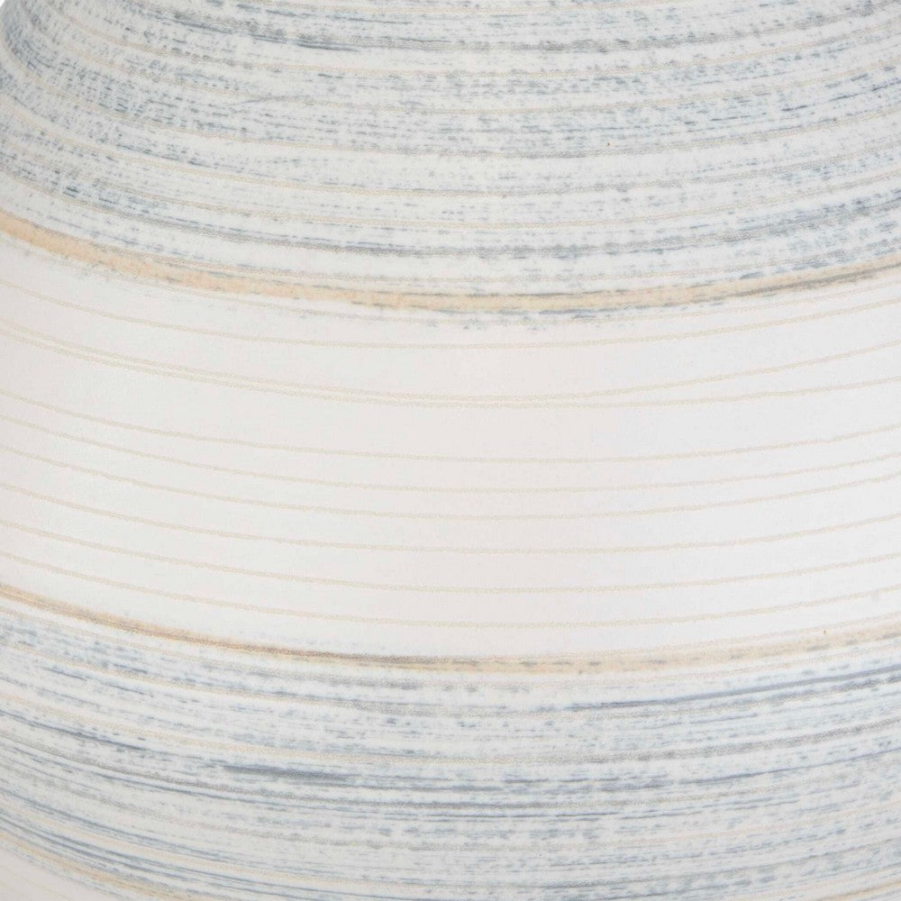 Uttermost Potter Striped Ivory Blue Table Lamp UT-30381-1