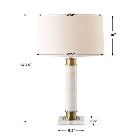 Uttermost Plinth White Marble Table Lamp