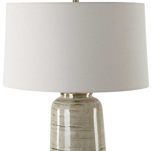 Uttermost Strata Tan Glaze Table Lamp