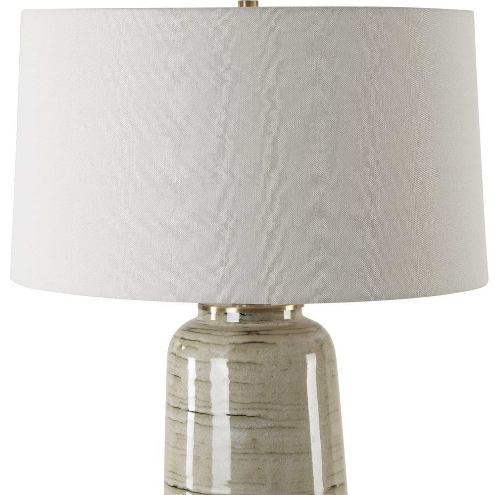 Uttermost Strata Tan Glaze Table Lamp