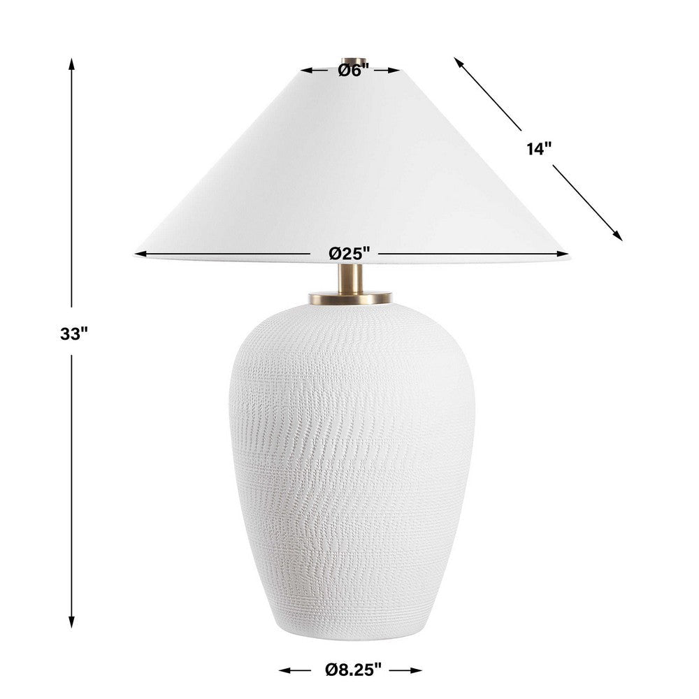 Uttermost Merriton Matt White Table Lamp UT-30451