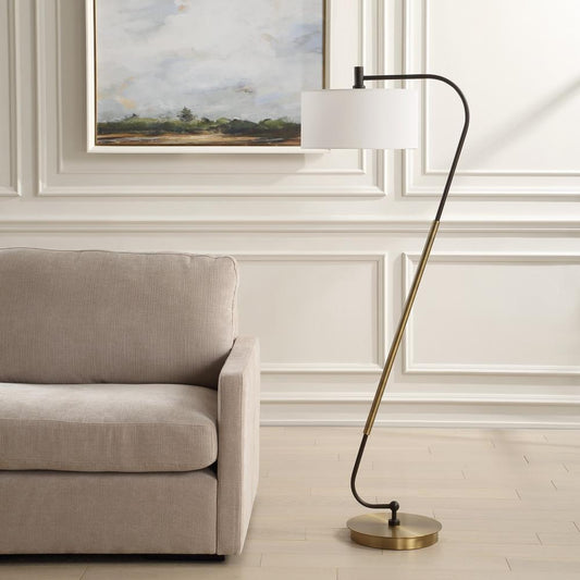 Uttermost Irwin Curved Brass Floor Lamp