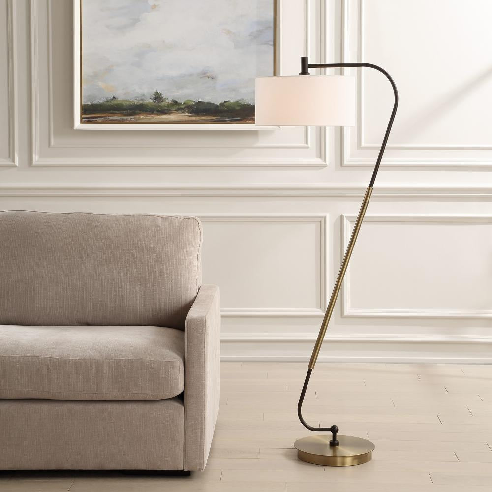 Uttermost Irwin Curved Brass Floor Lamp UT-30476