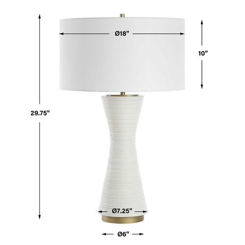 Uttermost Ridgeline Matte White Table Lamp