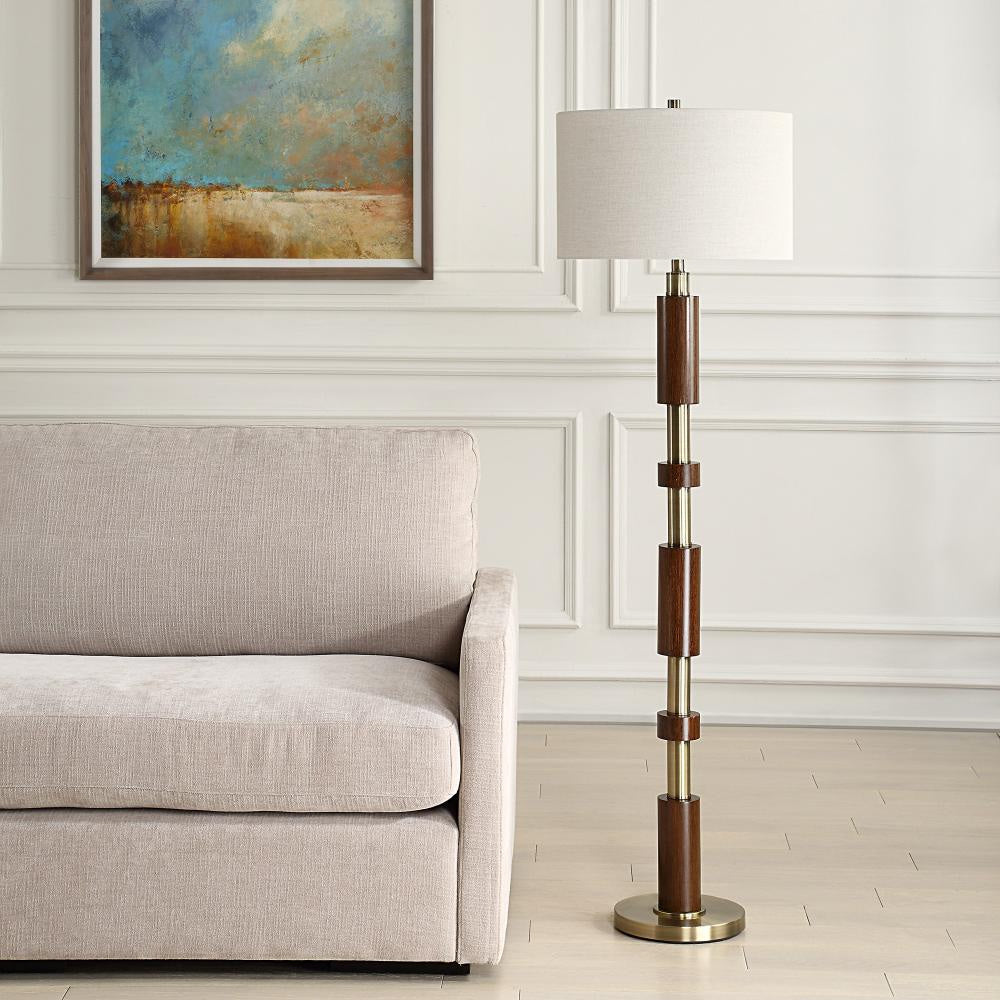 Uttermost 30516-1 Stacked - 1 Light Floor Lamp-62.5 Inches Tall and 18 Inches Wide UT-30516-1
