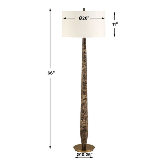 Uttermost Tyree Brown Marble Floor Lamp