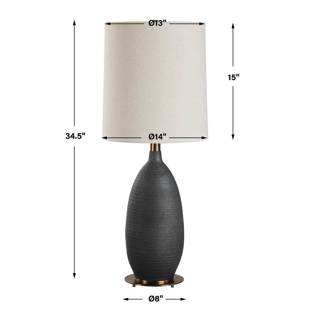 Uttermost Bower Matt Black Table Lamp UT-30554-1