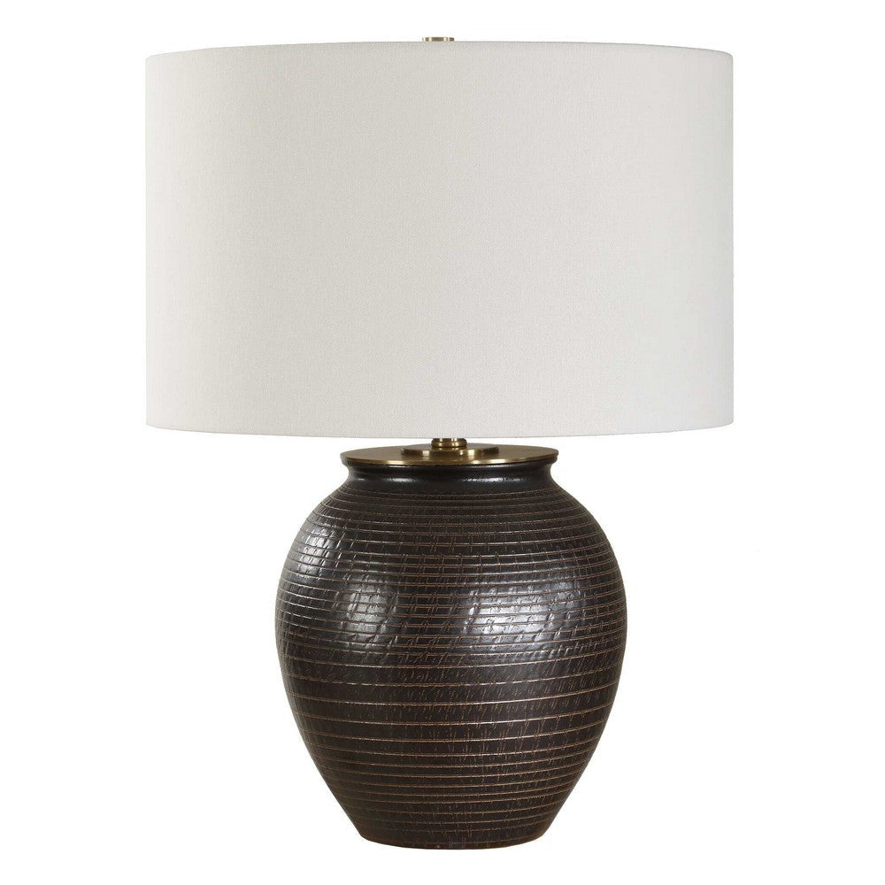Uttermost Hawkins Bronze Ribbed Table Lamp UT-30562-1
