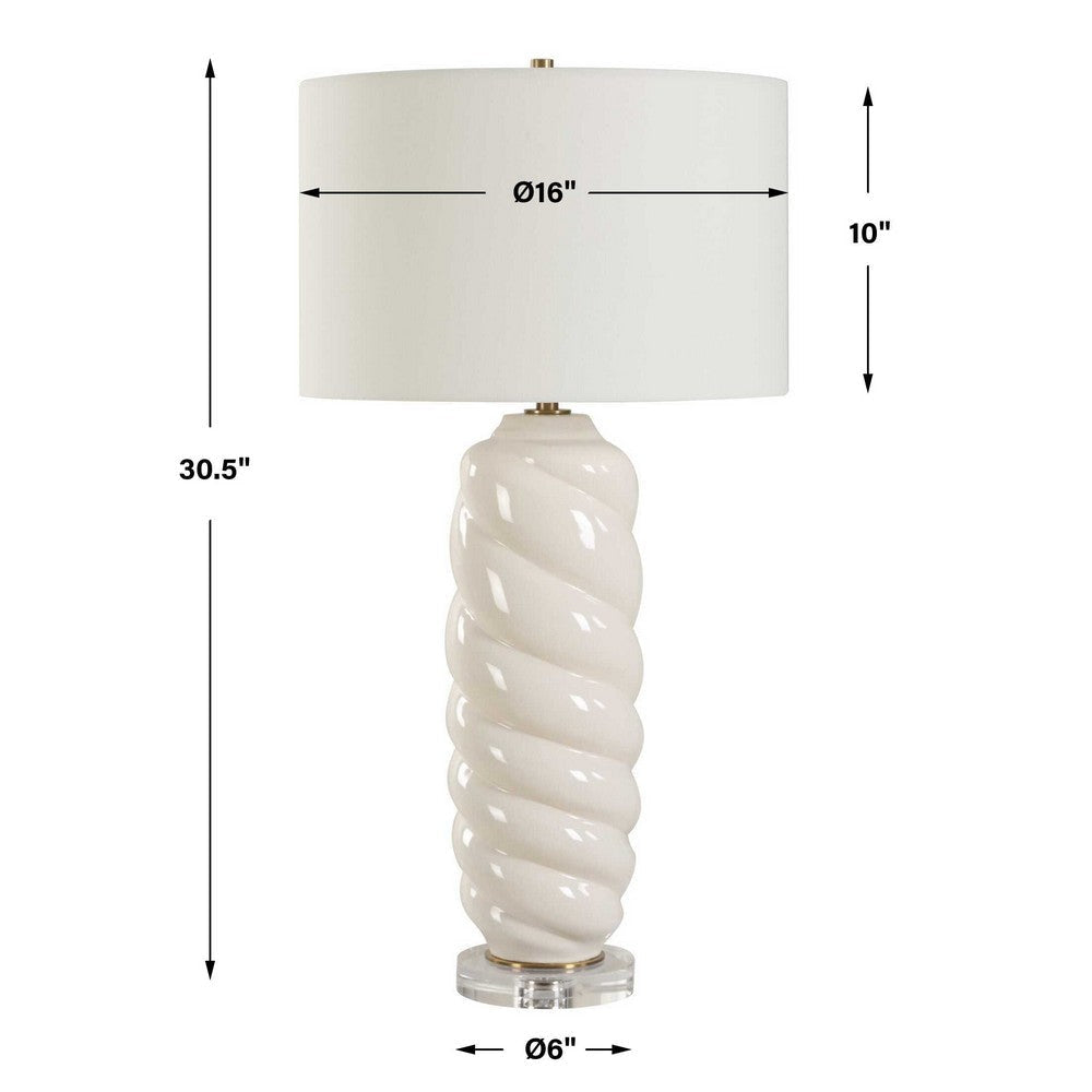 Uttermost Anneli White Swirl Table Lamp UT-30573