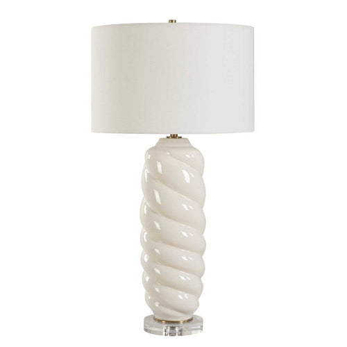 Uttermost Anneli White Swirl Table Lamp
