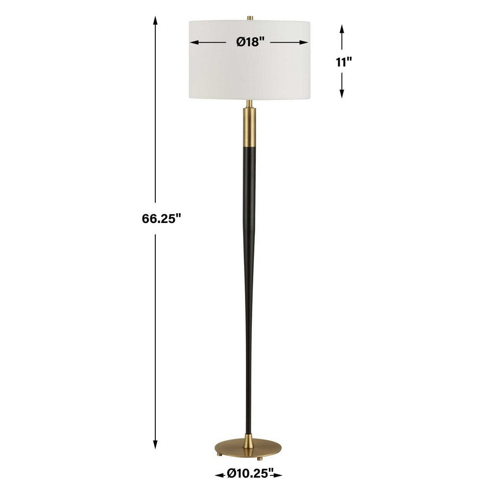 Uttermost Stowe Satin Black Floor Lamp UT-30592