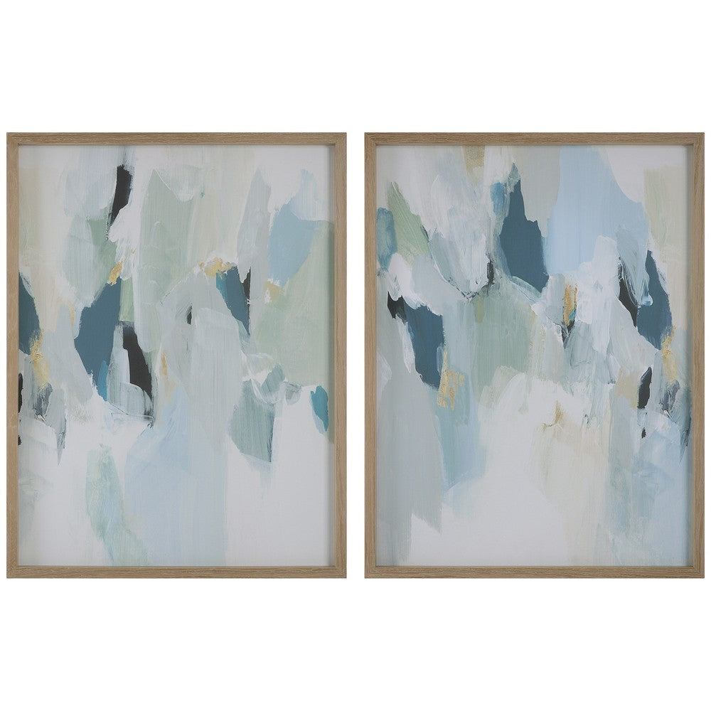Uttermost 32282 Seabreeze - Abstract Framed Canvas Print (Set of 2)-41.5 Inches Tall and 31.5 Inches Wide