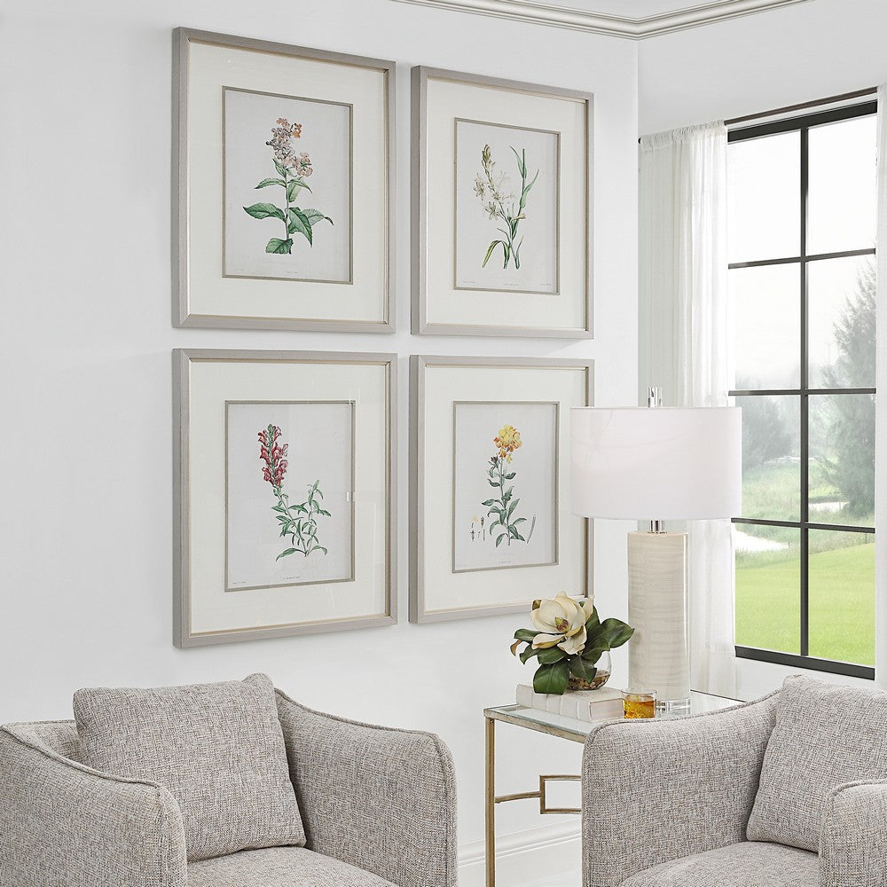 Uttermost 32285 Heirloom Blooms - Framed Print (Set of 4)-30.38 Inches Tall and 26.38 Inches Wide