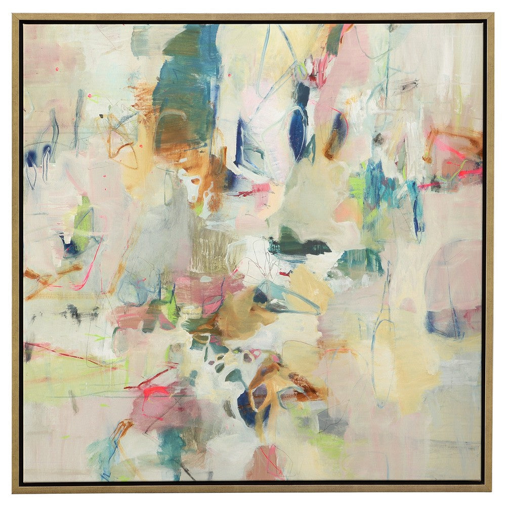 Party Time - Framed Abstract Art-41.75 Inches Tall and 41.75 Inches Wide