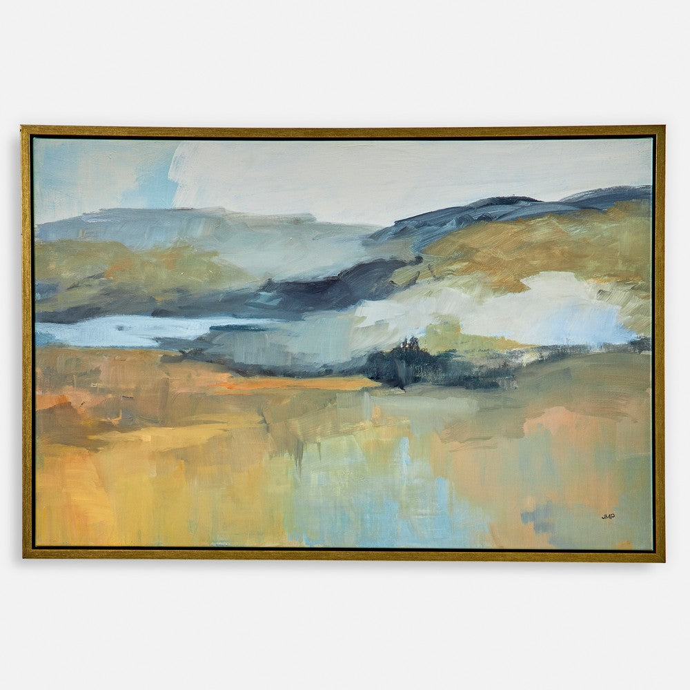 Folded Hills - Framed Landscape Wall Art-37.5 Inches Tall and 25.5 Inches Wide