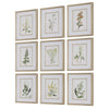 Uttermost Botanical Flowers Framed Prints Set/9 UT-32339