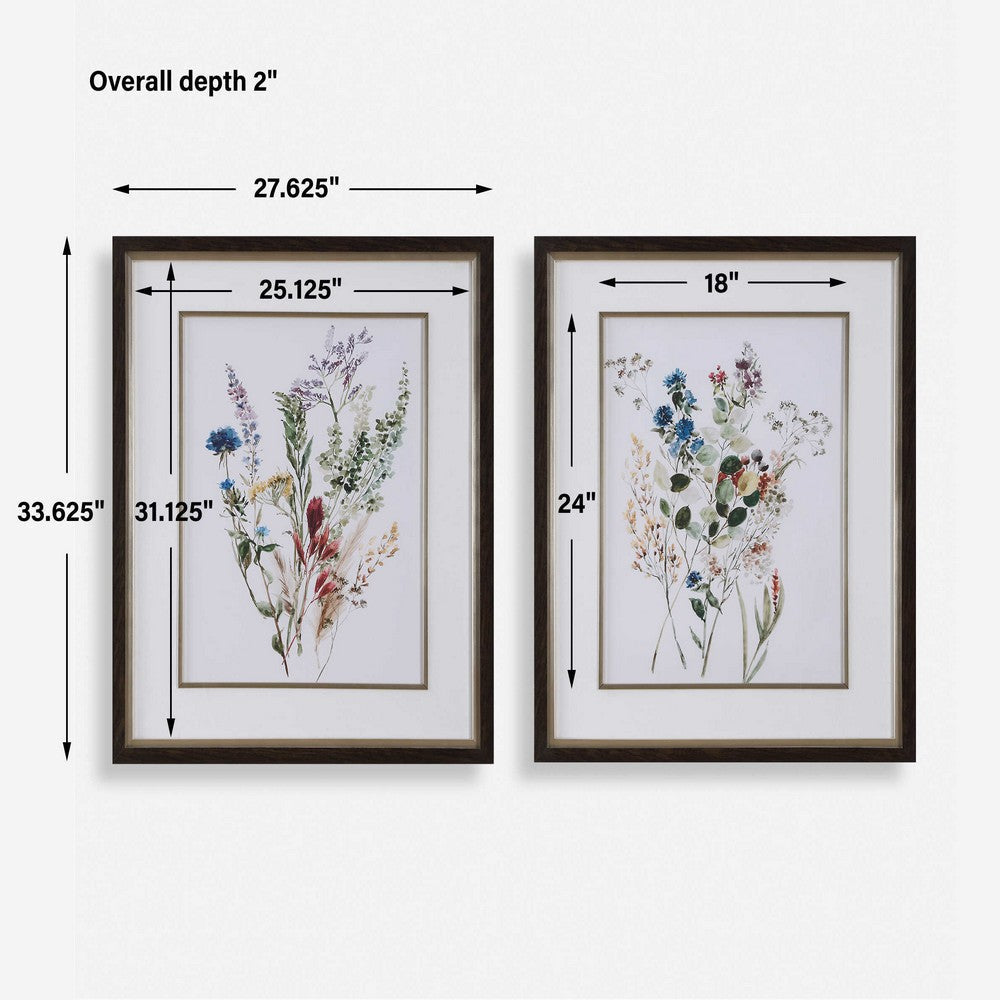 Uttermost Delicate Flowers Framed Prints Set/2