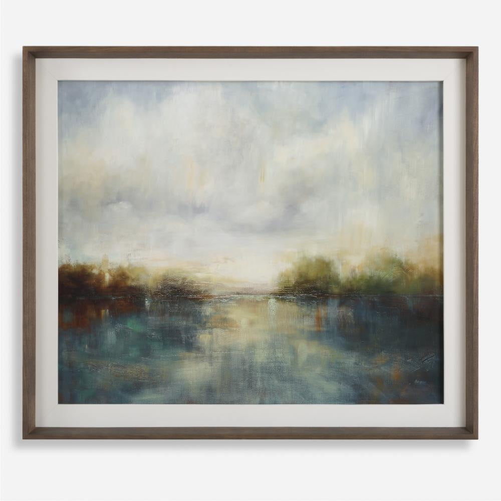 Uttermost 32352 Blue Reverie - Framed Abstract Lake Art-35.25 Inches Tall and 41.25 Inches Wide UT-32352