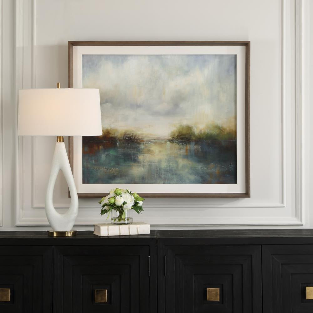 Uttermost 32352 Blue Reverie - Framed Abstract Lake Art-35.25 Inches Tall and 41.25 Inches Wide UT-32352