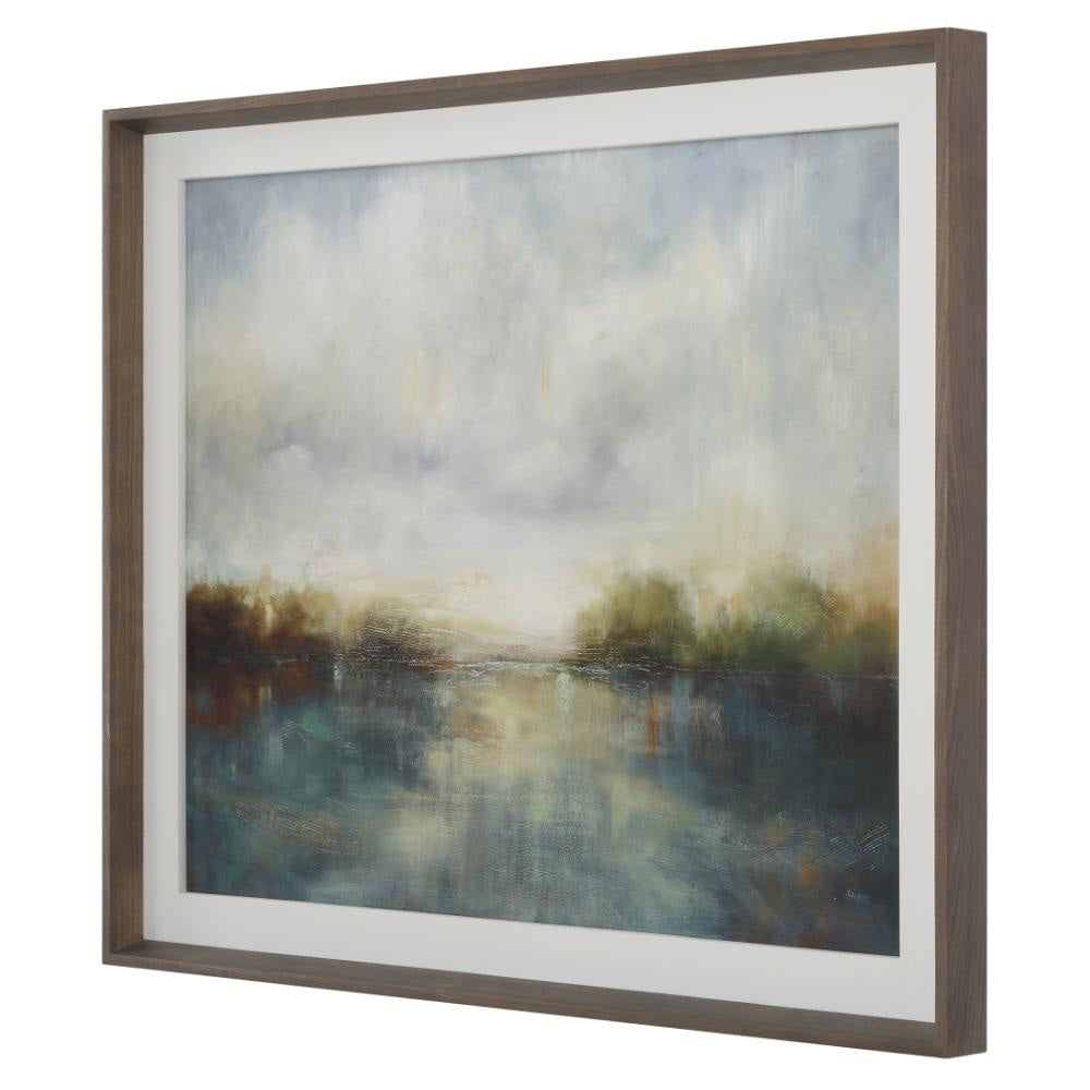 Uttermost 32352 Blue Reverie - Framed Abstract Lake Art-35.25 Inches Tall and 41.25 Inches Wide UT-32352