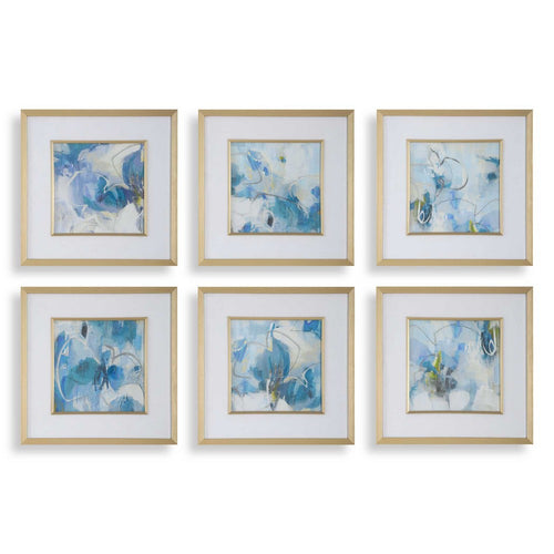 Uttermost Fresh Start Blue Abstract Prints Set/6