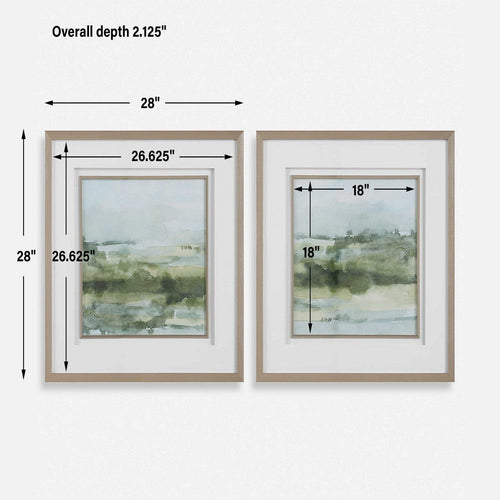 Uttermost Soft Sage Abstract Landscape Prints Set/2
