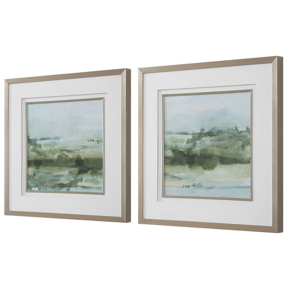 Uttermost Soft Sage Abstract Landscape Prints Set/2 UT-32356