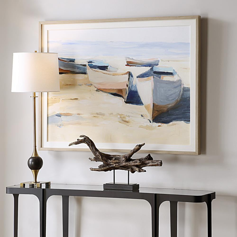 Uttermost 32378 Beached Boats - Framed Print-33.88 Inches Tall and 43.88 Inches Wide