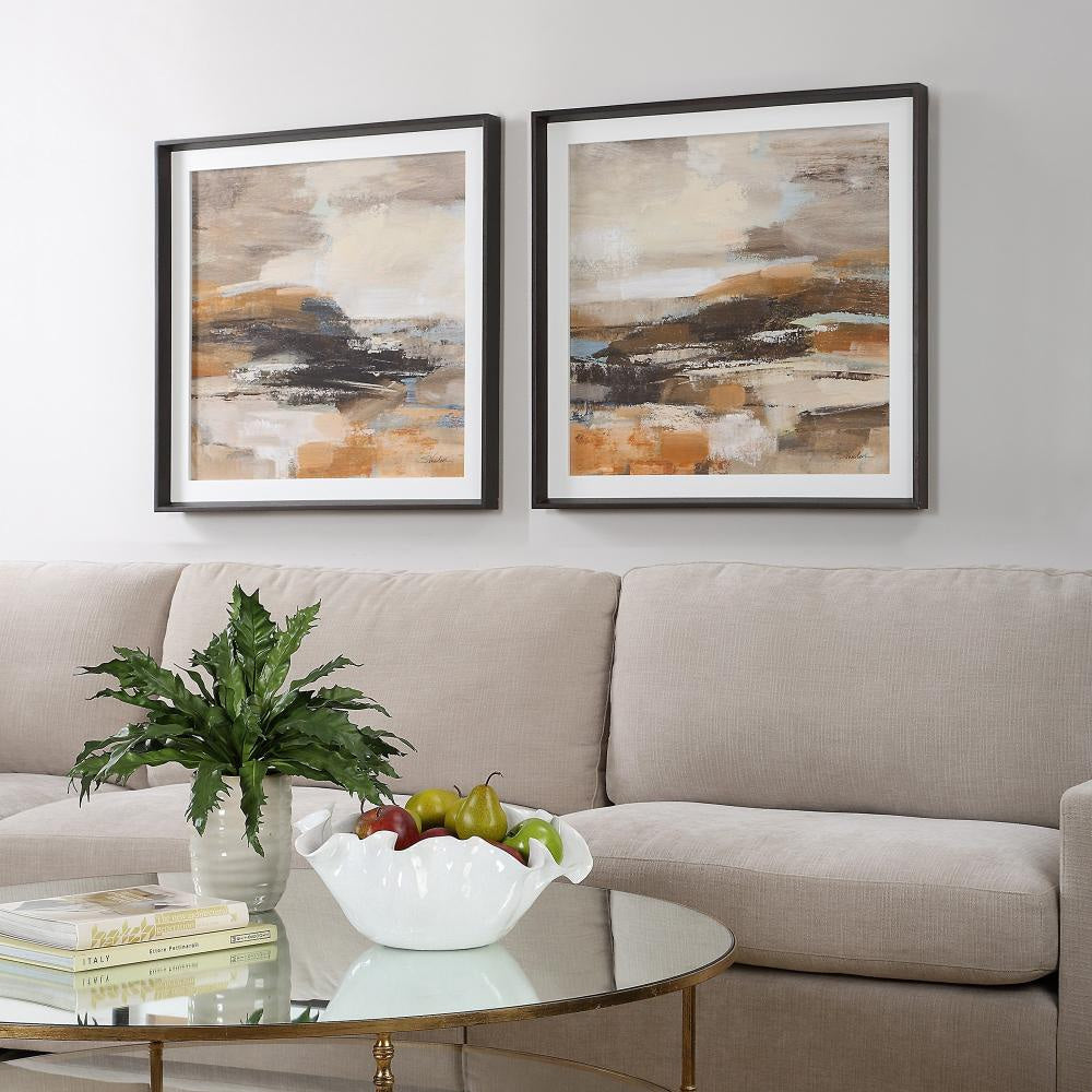 Uttermost 32382 Cinnamon Shore - Framed Art (Set of 2)-35.25 Inches Tall and 35.25 Inches Wide