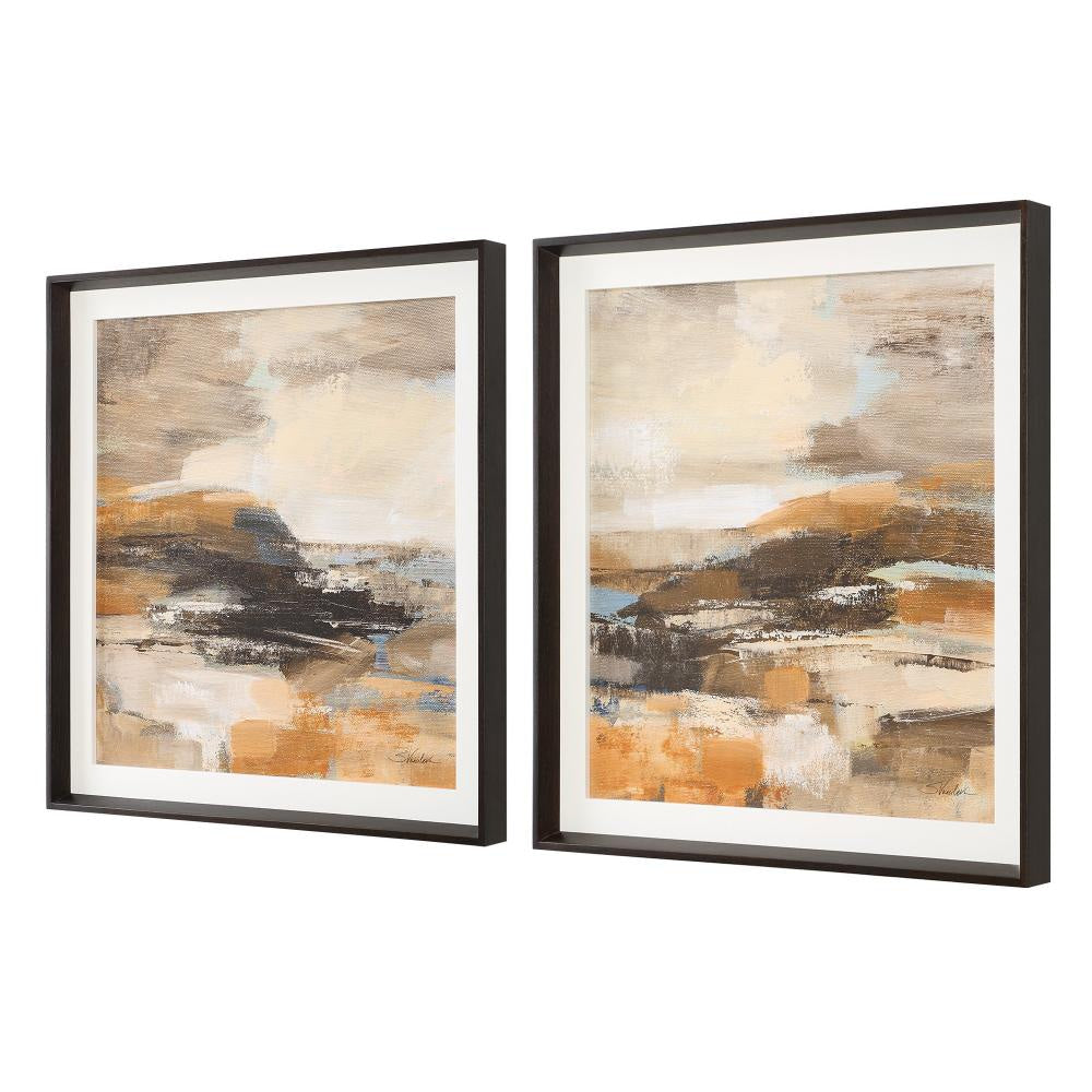 Uttermost 32382 Cinnamon Shore - Framed Art (Set of 2)-35.25 Inches Tall and 35.25 Inches Wide UT-32382