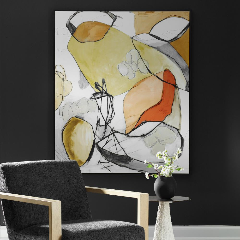 Uttermost 32389 Charcoal Improvision - Framed Abstract Art-59.5 Inches Tall and 49.5 Inches Wide UT-32389