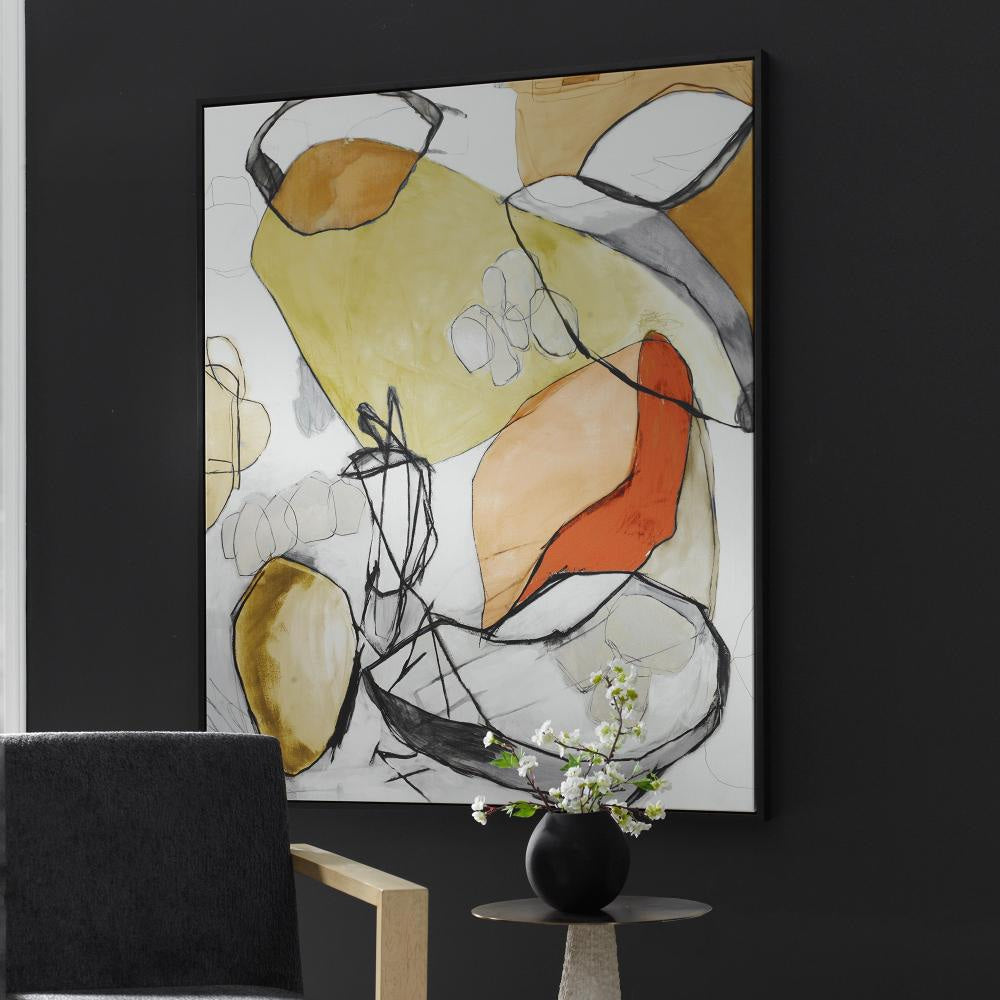Uttermost 32389 Charcoal Improvision - Framed Abstract Art-59.5 Inches Tall and 49.5 Inches Wide