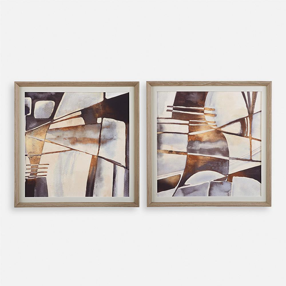 Uttermost 32390 Vetrina - Abstract Art (Set of 2)-34.88 Inches Tall and 34.88 Inches Wide UT-32390