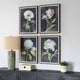 Uttermost Florals On Black Framed Prints, Set/4
