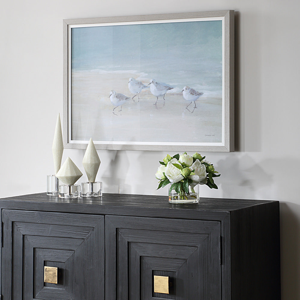 Uttermost Tranquil Shorebirds On The Sand Framed Print