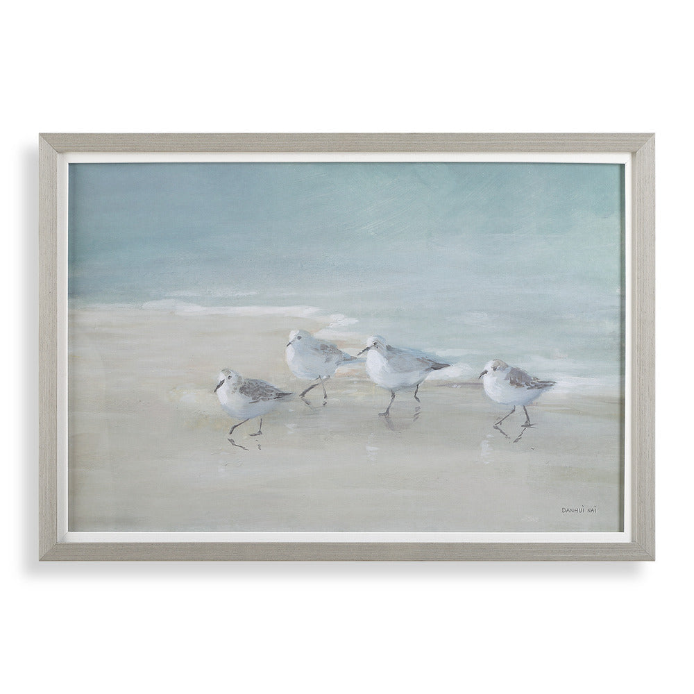 Uttermost Tranquil Shorebirds On The Sand Framed Print
