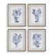 Uttermost Shibori Coral Framed Prints, Set/4
