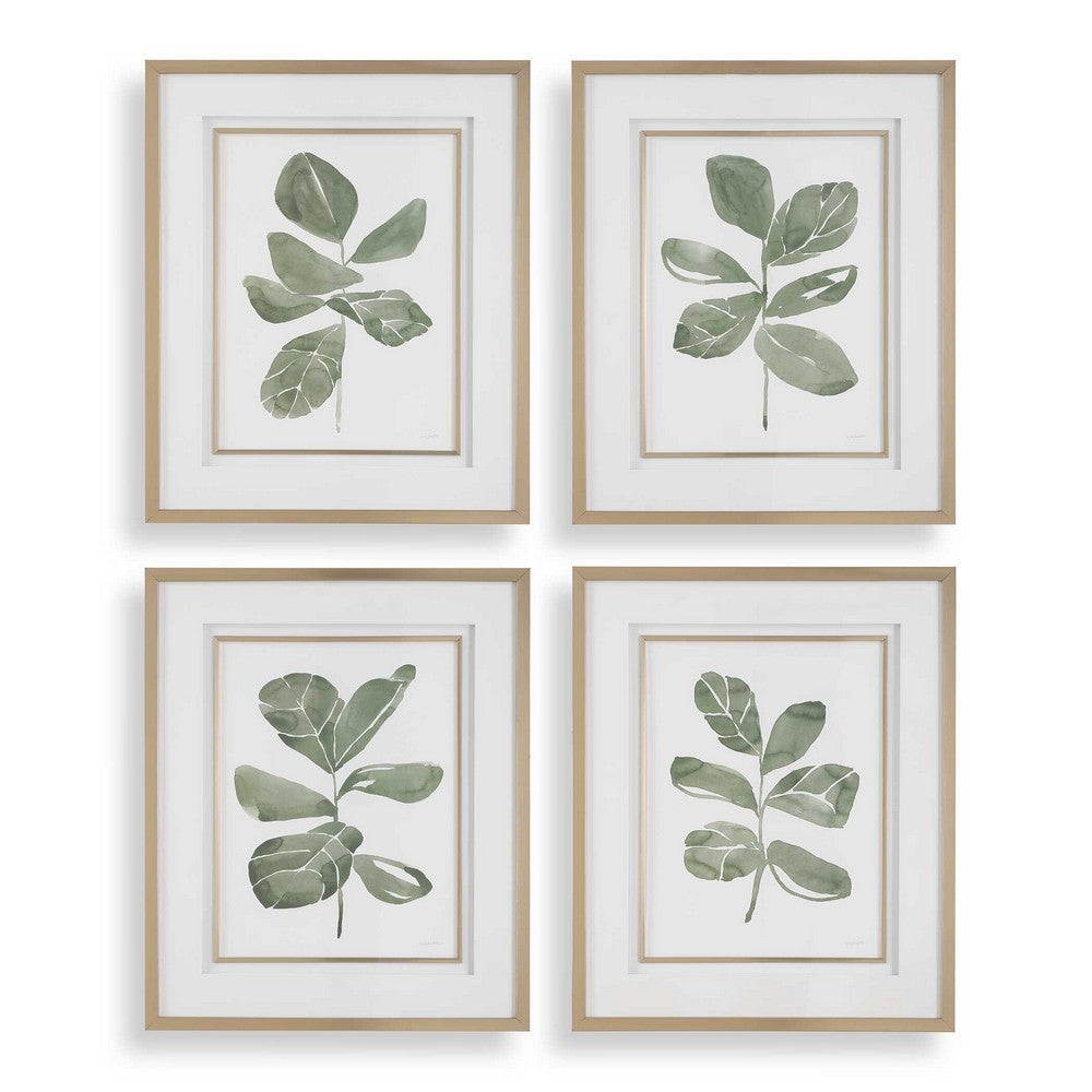 Uttermost Fiddle Head Leaf Botanical Prints Set/4