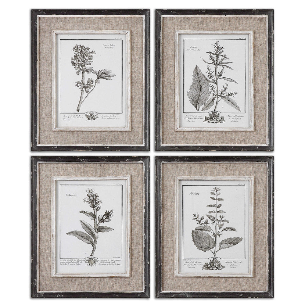 Casual Grey Study - 17.5 inch Framed Art (Set of 4) - 14.5 inches wide by 1 inches deep