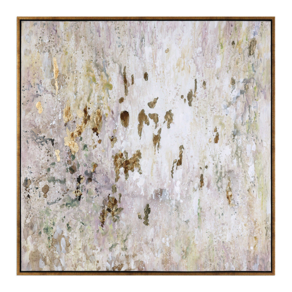 Golden Raindrops - 62 inch Modern Abstract Art