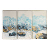 Crashing Waves - 48 inch Abstract Art (Set of 3) - 24.25 inches wide by 2.13 inches deep