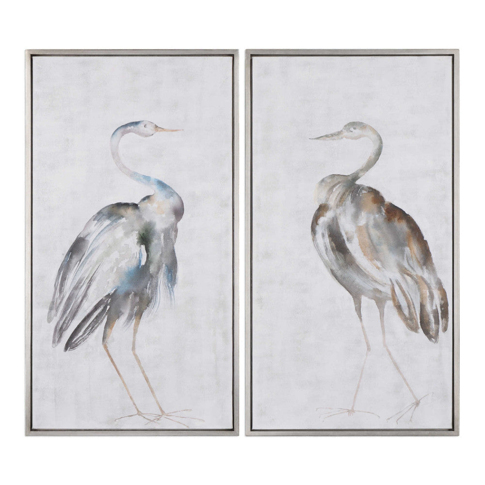 Summer Birds - 46.75 inch Framed Art (Set of 2) - 25.75 inches wide by 1.75 inches deep
