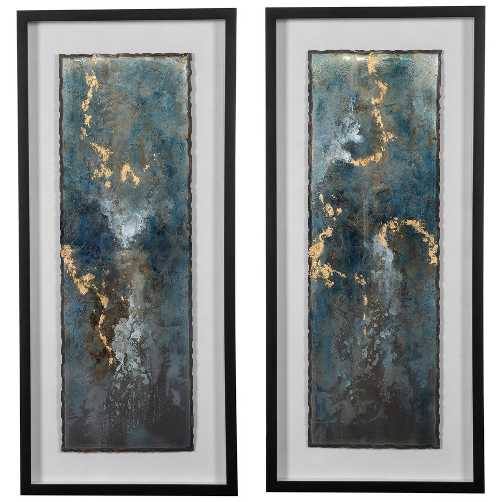 Glimmering Agate - 43.5 Inch Abstract Print (Set of 2)