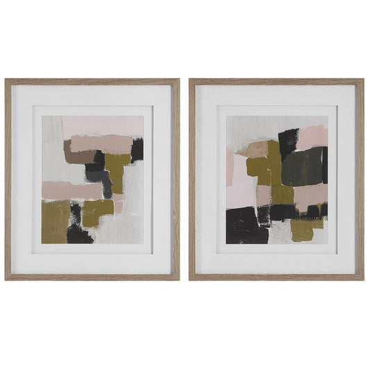 Uttermost 41453 Color Block - Framed Abstract Art (Set of 2)-30.5 Inches Tall and 26.5 Inches Wide