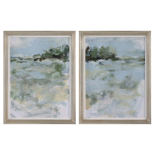 Uttermost 41454 Far Away View - Framed Landscape Art (Set of 2)-27 Inches Tall and 21 Inches Wide