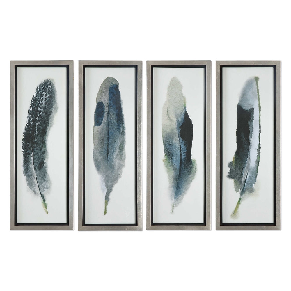 Feathered Beauty - 38.13 inch Feather Art (Set of 4)