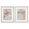A Touch Of Blush And Rosewood Fences - 33.63 inch Abstract Art (Set of 2)