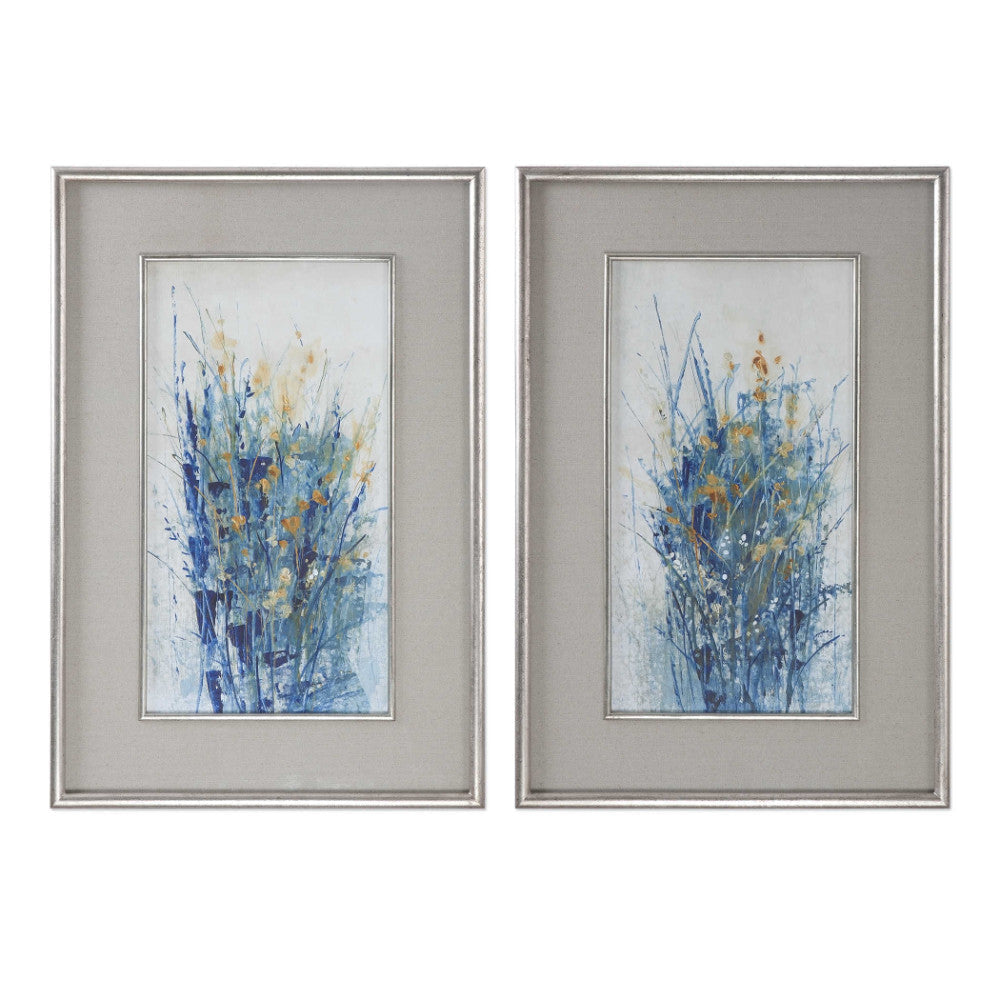 Uttermost Indigo Florals Framed Art S/2 By Casagear Home