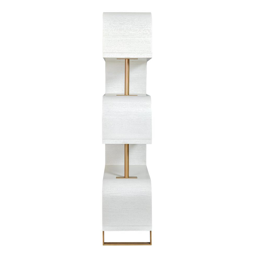 Uttermost 50008 Bia - Etagere-80 Inches Tall and 32 Inches Wide Finish Color: Mahogany/White/Antique Brass